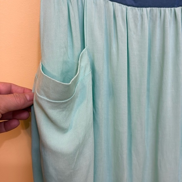 Xhilaration || NWT Strapless Mint & Blue ‘Challis’ Color Block Smocked M - Picture 3 of 13